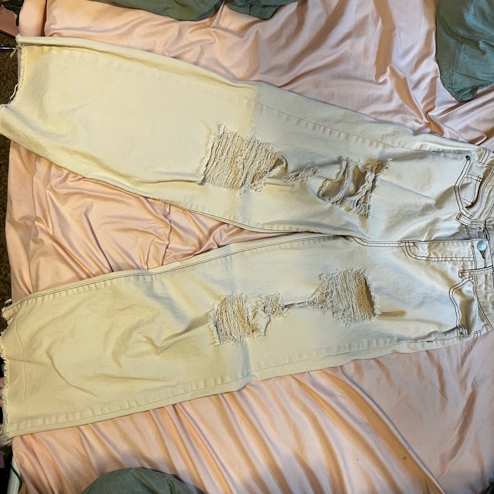 Tan cream jeans